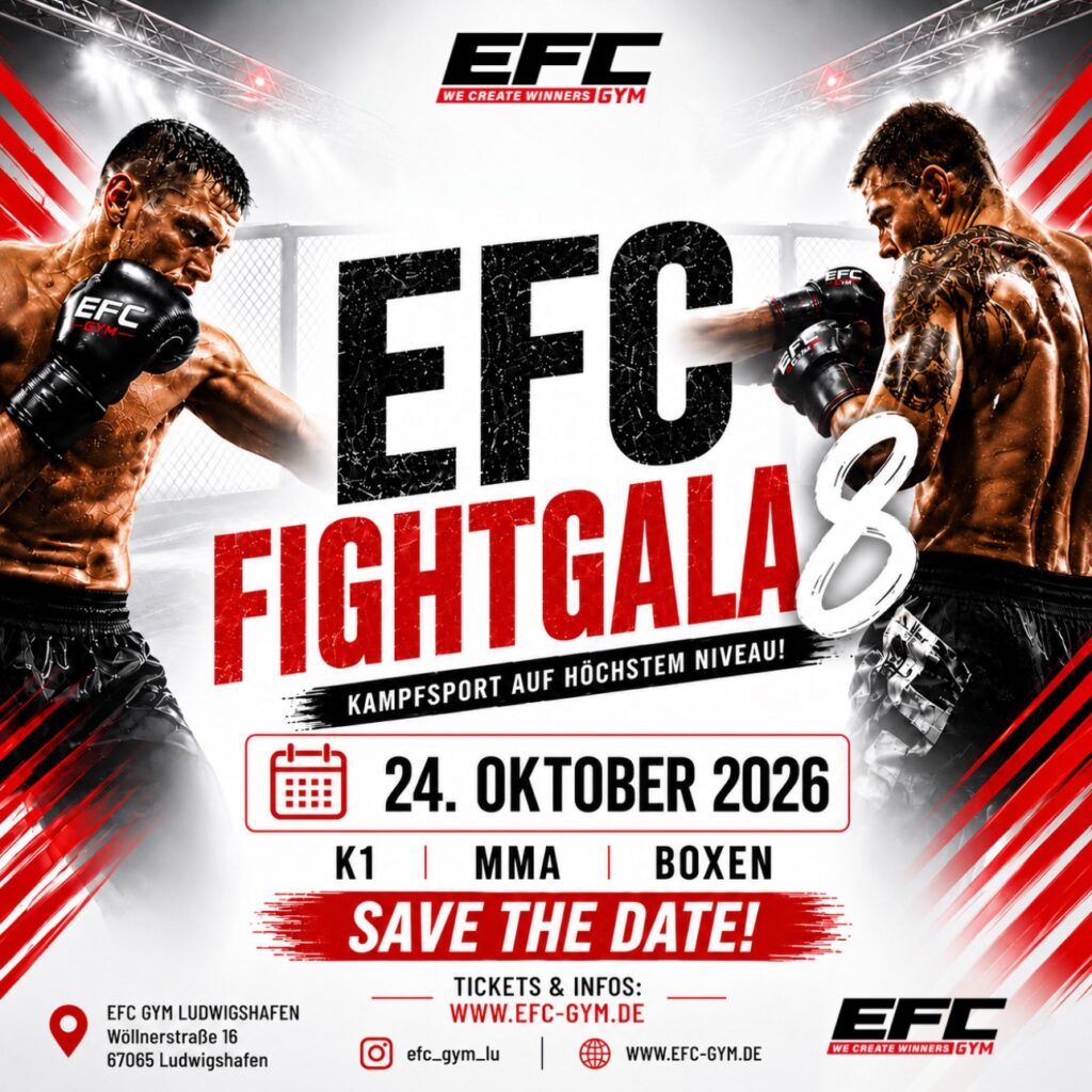 Plakat EFC Fight Gala 8 am 24. Oktober 2026 im EFC-GYM Ludwigshafen